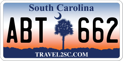 SC license plate ABT662