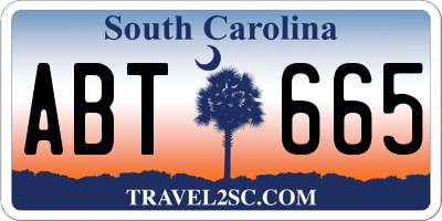 SC license plate ABT665