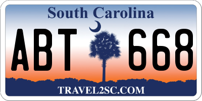 SC license plate ABT668