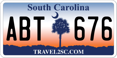 SC license plate ABT676