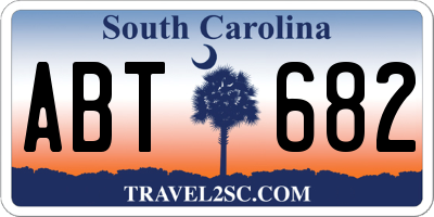 SC license plate ABT682