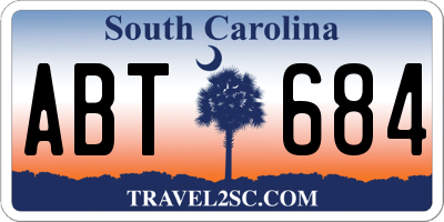 SC license plate ABT684