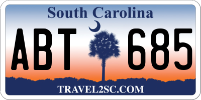 SC license plate ABT685