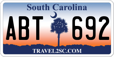 SC license plate ABT692