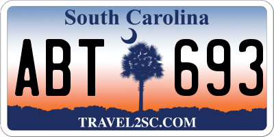 SC license plate ABT693