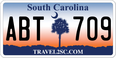 SC license plate ABT709