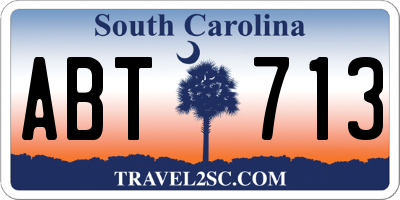 SC license plate ABT713