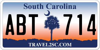 SC license plate ABT714