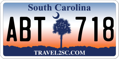SC license plate ABT718