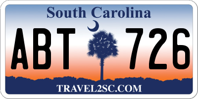 SC license plate ABT726