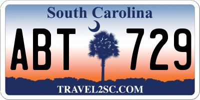 SC license plate ABT729