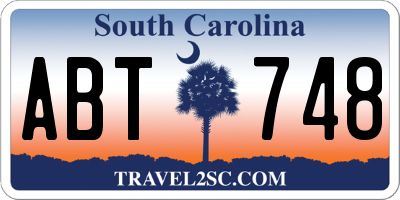 SC license plate ABT748