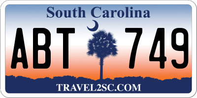 SC license plate ABT749