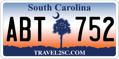 SC license plate ABT752