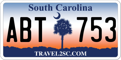 SC license plate ABT753