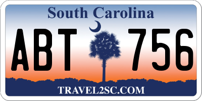 SC license plate ABT756