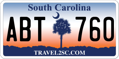 SC license plate ABT760