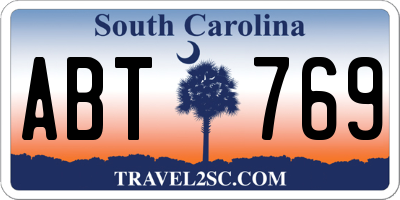 SC license plate ABT769