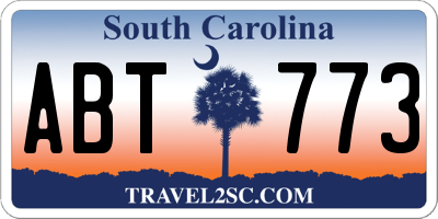 SC license plate ABT773
