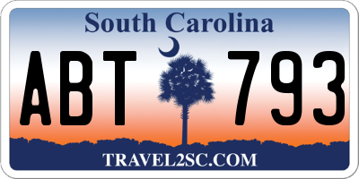 SC license plate ABT793