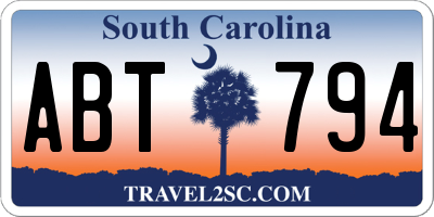 SC license plate ABT794