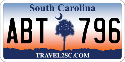 SC license plate ABT796