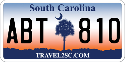 SC license plate ABT810