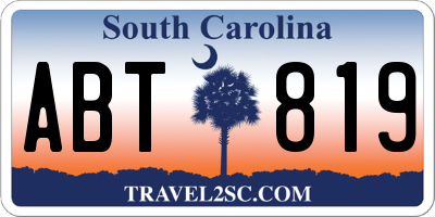 SC license plate ABT819