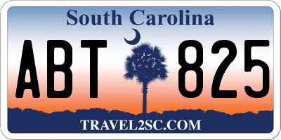 SC license plate ABT825