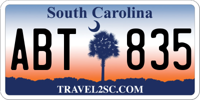 SC license plate ABT835