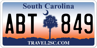 SC license plate ABT849