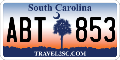 SC license plate ABT853