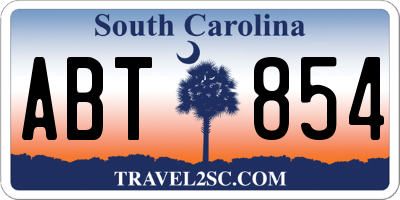 SC license plate ABT854