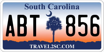 SC license plate ABT856