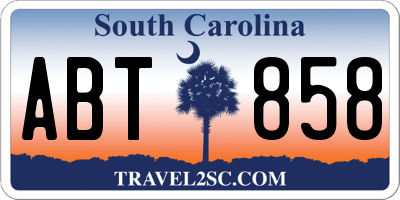 SC license plate ABT858