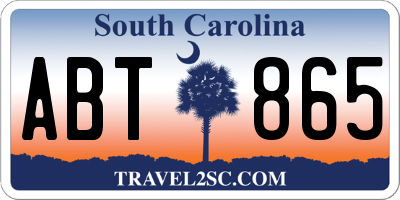 SC license plate ABT865