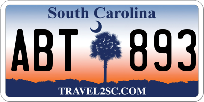 SC license plate ABT893