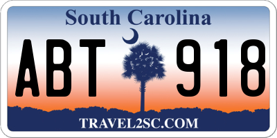 SC license plate ABT918