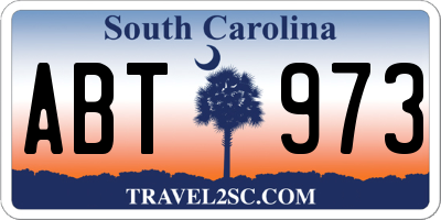 SC license plate ABT973