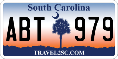 SC license plate ABT979