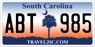 SC license plate ABT985