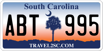 SC license plate ABT995