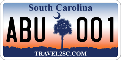 SC license plate ABU001