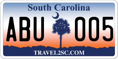 SC license plate ABU005