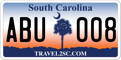 SC license plate ABU008