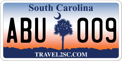 SC license plate ABU009