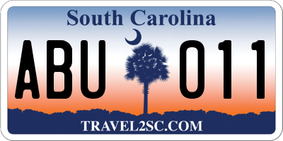 SC license plate ABU011