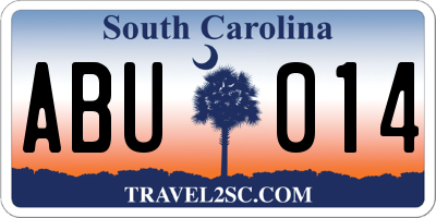SC license plate ABU014