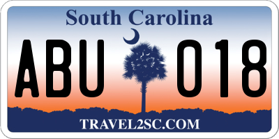 SC license plate ABU018