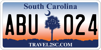 SC license plate ABU024